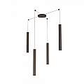 Sospensione Moderna Round Tube Metallo Marrone 4 Luci Gu10 1174_S4-MA