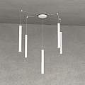 Sospensione Moderna Round Tube Metallo Bianco 5 Luci Gu10 1174_S5-BI