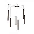 Sospensione Moderna Round Tube Metallo Marrone 6 Luci Gu10 1174_S6-MA