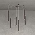 Sospensione Moderna Round Tube Metallo Marrone 6 Luci Gu10 1174_S6-MA