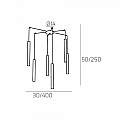 Sospensione Moderna Round Tube Metallo Marrone 6 Luci Gu10 1174_S6-MA