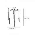 Sospensione Moderna Round Tube Metallo Marrone 7 Luci Gu10 1174_S7-MA