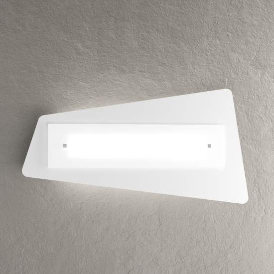 Applique Contemporanea Unusual Metallo Bianco E Vetro Chiaro Satinato 2 Luci E27 1175-AG