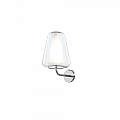 Applique Contemporanea Double Skin Gamma Metallo Cromo Vetro Trasp. 1 Luce E27 1176CR_A_GAMMA-TR