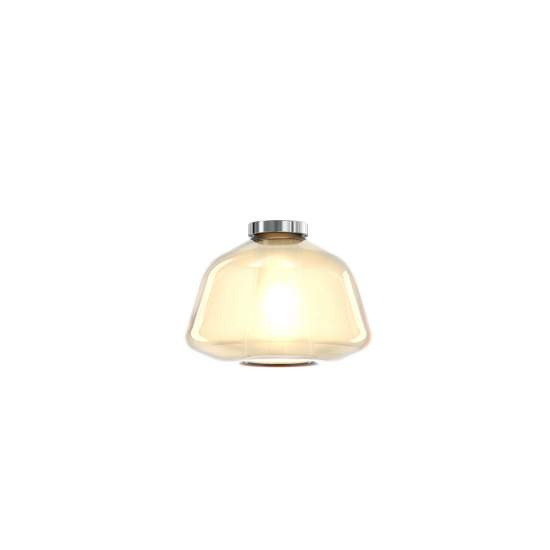 Plafoniera Contemporanea Double Skin Alpha Metallo Cromo Vetro Ambra 1 Luce E27 1176CR_PL1_ALPHA-AM