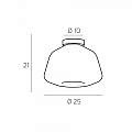 Plafoniera Contemporanea Double Skin Alpha Metallo Cromo Vetro Ambra 1 Luce E27 1176CR_PL1_ALPHA-AM