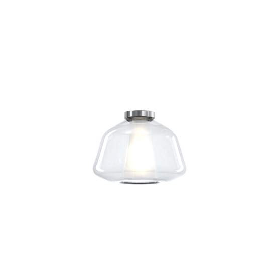 Plafoniera Contemporanea Double Skin Alpha Metallo Cromo Vetro Trasp. 1 Luce E27 1176CR_PL1_ALPHA-TR