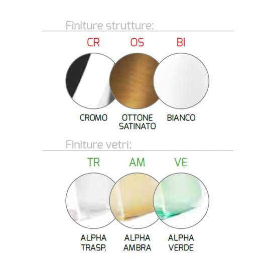 Plafoniera Contemporanea Double Skin Alpha Metallo Cromo Vetro Trasp. 1 Luce E27 1176CR_PL1_ALPHA-TR
