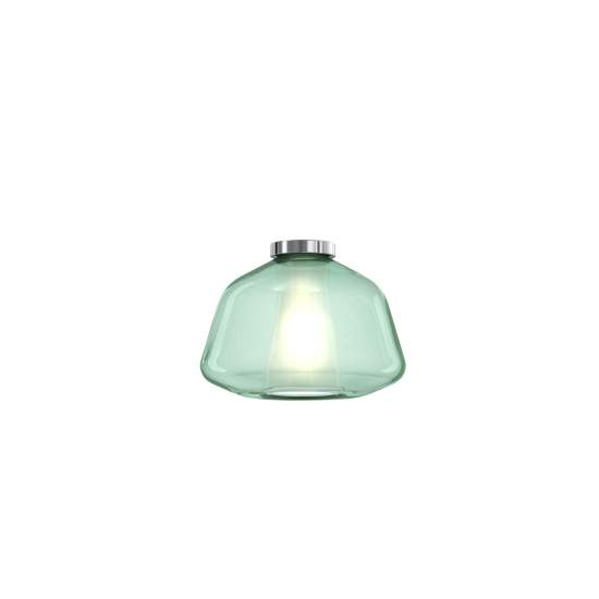 Plafoniera Contemporanea Double Skin Alpha Metallo Verde Vetro Cromo 1 Luce E27 1176CR_PL1_ALPHA-VE