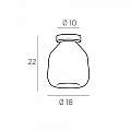 Plafoniera Contemporanea Double Skin Beta Metallo Cromo Vetro Ambra 1 Luce E27 1176CR_PL1_BETA-AM
