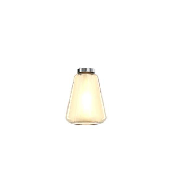 Plafoniera Contemporanea Double Skin Gamma Metallo Cromo Vetro Ambra 1 Luce E27 1176CR_PL1_GAMMA-AM
