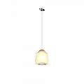 Sospensione Contemporanea Double Skin Beta Metallo Cromo Vetro Ambra 1 Luce E27 1176CR_S1_BETA-AM