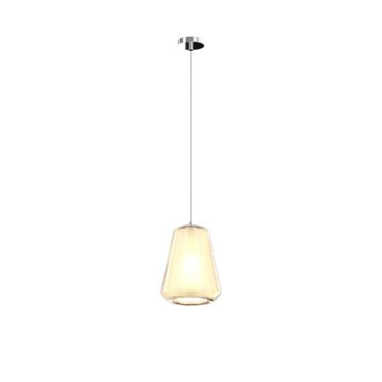 Sospensione Contemporanea Double Skin Gamma Metallo Cromo Vetro Ambra 1 Luce E27 1176CR_S1_GAMMA-AM