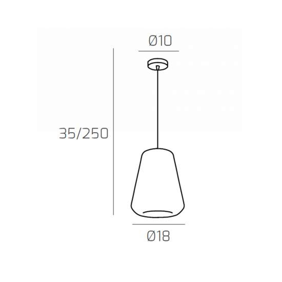 Sospensione Contemporanea Double Skin Gamma Metallo Cromo Vetro Ambra 1 Luce E27 1176CR_S1_GAMMA-AM