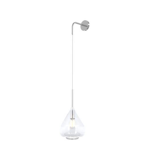 Applique Contemporanea Kona Metallo Cromo Vetro Trasparente 1 Luce E27 1177CR_A-TR