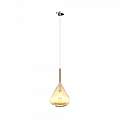 Sospensione Contemporanea Kona Metallo Cromo Vetro Ambra 1 Luce E27 1177CR_S1-AM