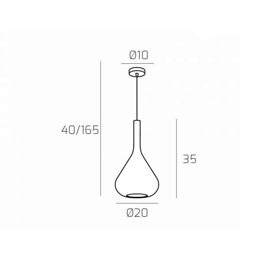 Sospensione Contemporanea Kona Metallo Cromo Vetro Ambra 1 Luce E27 1177CR_S1-AM
