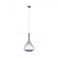 Sospensione Contemporanea Kona Metallo Cromo Vetro Blu 1 Luce E27 1177CR_S1-BL