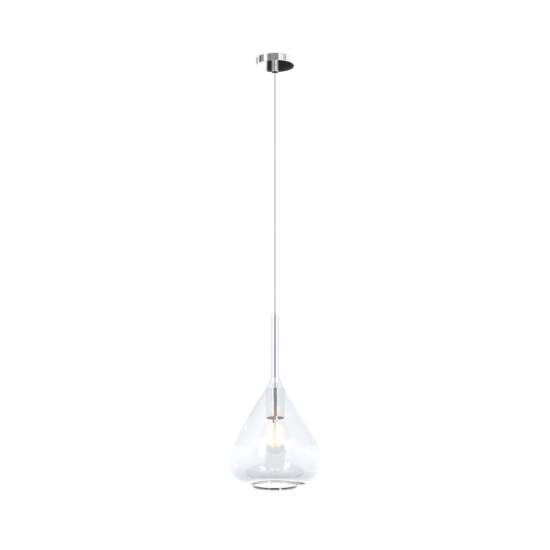 Sospensione Contemporanea Kona Metallo Cromo Vetro Trasparente 1 Luce E27 1177CR_S1-TR