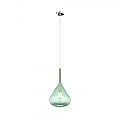 Sospensione Contemporanea Kona Metallo Cromo Vetro Verde 1 Luce E27 1177CR_S1-VE