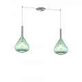 Sospensione Contemporanea Kona Metallo Cromo Vetro Verde 2 Luci E27 1177CR_S2S-VE