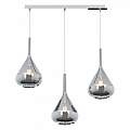 Sospensione Contemp Rett Kona Metallo Cromo Vetro Fumè 3 Luci E27 1177CR_S3R-FU
