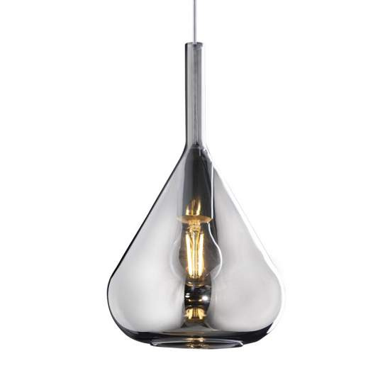 Sospensione Contemp Rett Kona Metallo Cromo Vetro Fumè 3 Luci E27 1177CR_S3R-FU