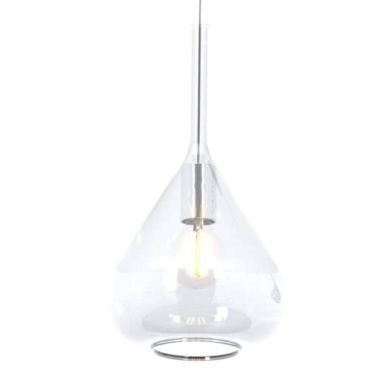 Sospensione Contemp Rett Kona Metallo Cromo Vetro Trasparente 3 Luci E27 1177CR_S3R-TR