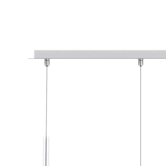 Sospensione Contemp Rett Kona Metallo Cromo Vetro Trasparente 3 Luci E27 1177CR_S3R-TR