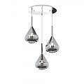 Sospensione Contemp Tonda Kona Metallo Cromo Vetro Fumè 3 Luci E27 1177CR_S3T-FU