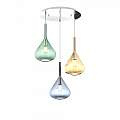 Sospensione Contemp Tonda Kona Metallo Cromo Vetro Multicolor 3 Luci E27 1177CR_S3T-MC