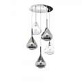 Sospensione Contemp Tonda Kona Metallo Cromo Vetro Trasparente Fumè 5 Luci E27 1177CR_S5T-TF