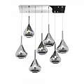 Sospensione Contemporanea Kona Metallo Fumè Vetro Cromo 7 Luci E27 1177CR_S7R-FU