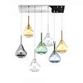 Sospensione Contemporanea Kona Metallo Cromo Vetro Multicolor 7 Luci E27 1177CR_S7R-MC