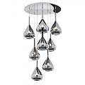 Sospensione Contemp Tonda Kona Metallo Cromo Vetro Fumè 8 Luci E27 1177CR_S8T-FU