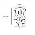 Sospensione Contemp Tonda Kona Metallo Cromo Vetro Verde 8 Luci E27 1177CR_S8T-VE