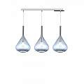 Sospensione Contemp Rett Kona Metallo Ottone Satinato Vetro Ambra 3 Luci E27 1177OS_S3R-AM