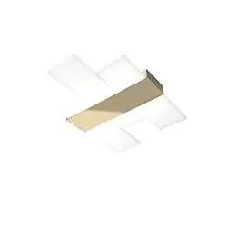 Plafoniera Moderna Flight Metallo Oro Diffusore Acrilcico Sat. Bianco Led 30W