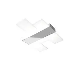Plafoniera Moderna Flight Metallo Grigio Diffusore Acrilcico Sat. Bianco Led 30W