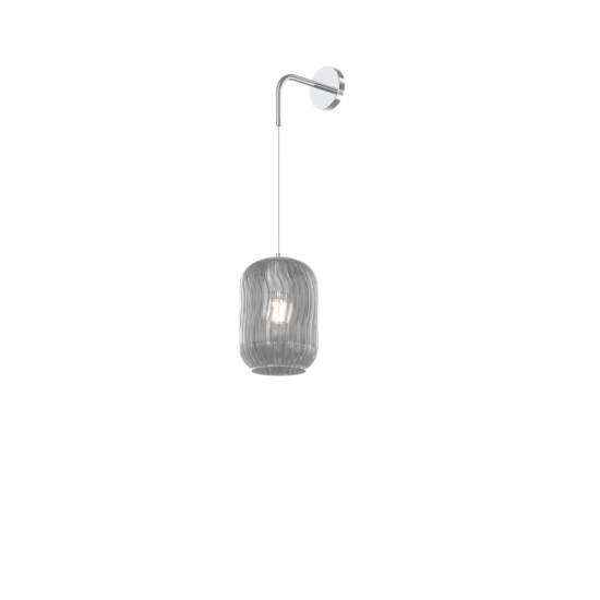 Applique Contemporanea Tender Metallo Cromo Vetro Fumè 1 Luce E27 1181CR_A-FU