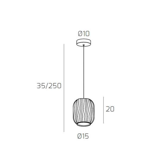 Sospensione Contemporanea Tender Metallo Cromo Vetro Bianco Fog 1 Luce E27 1181CR_S1-BF