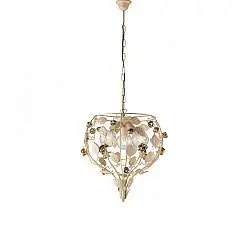 Lampadario Shabby Chic Bella Metallo Avorio Oro 3 Luci E27