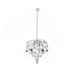 Lampadario Shabby Chic Bella Metallo Bianco 3 Luci E27