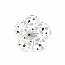 Plafoniera Shabby Chic Bella Metallo Bianco 5 Luci E14