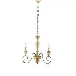 Lampadario Shabby Chic Cascina Bianco Tortora Vintage 3 Luci E14