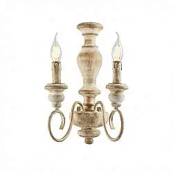 Applique Shabby Chic Cascina Bianco Tortora Vintage 2 Luci E14