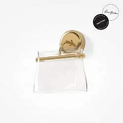 Applique Contemporanea Cabaret Metallo Ottone Vetro 8W 3000K