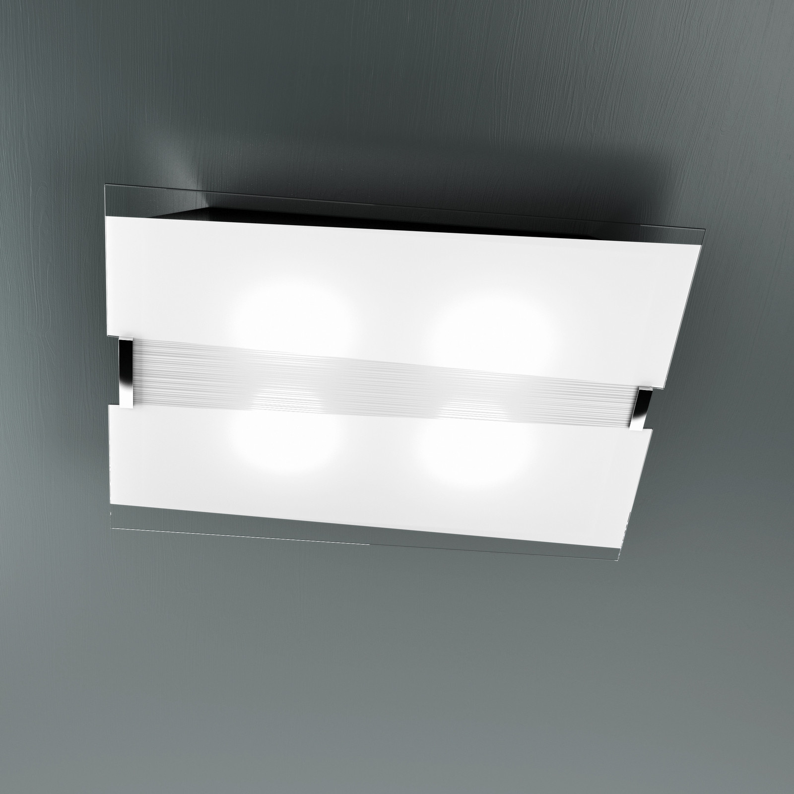 Applique Contemporanea Mad Metallo E Vetro Bianco 4 Luci E27 1074_70