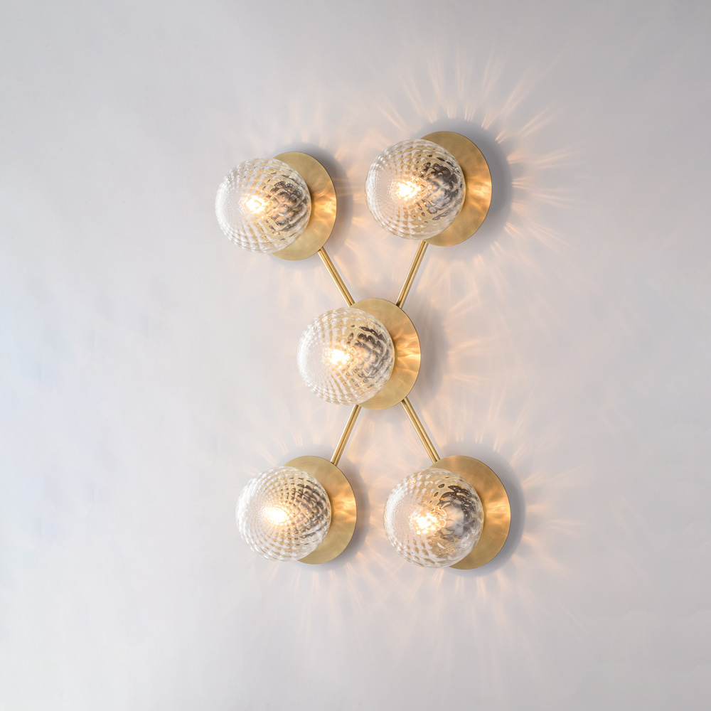 Plafoniera Contemporanea Armonia Metallo Bronzo 5 Luci E14 BL285-PL5-BRZ