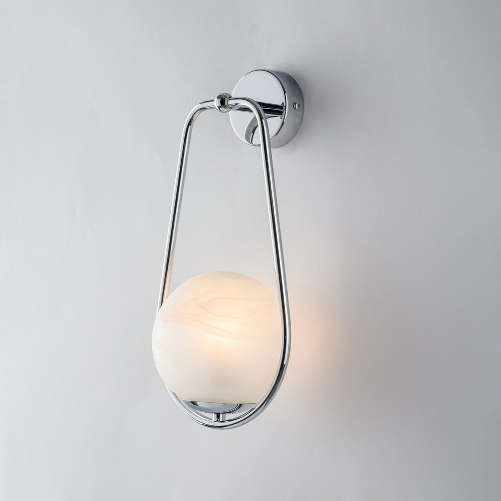 Applique Contemporanea Afrodite Metallo Cromo 1 Luce E14 BL286-AP1-CR